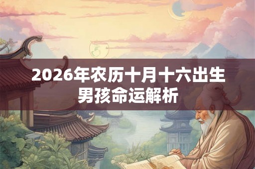 2026年农历十月十六出生男孩命运解析 2026年农历十月十六出生男孩命运解析