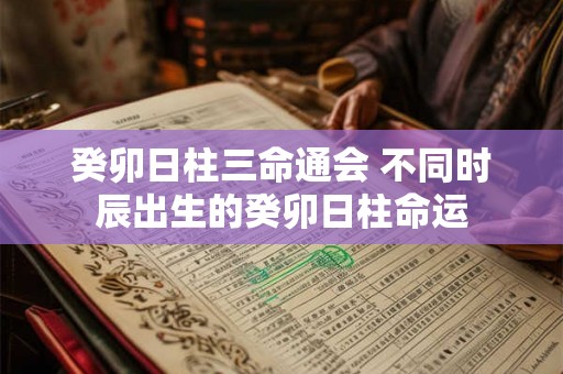 癸卯日柱三命通会 不同时辰出生的癸卯日柱命运 癸卯日柱三命通会 不同时辰出生的癸卯日柱命运