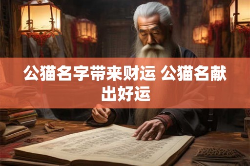 公猫名字带来财运 公猫名献出好运