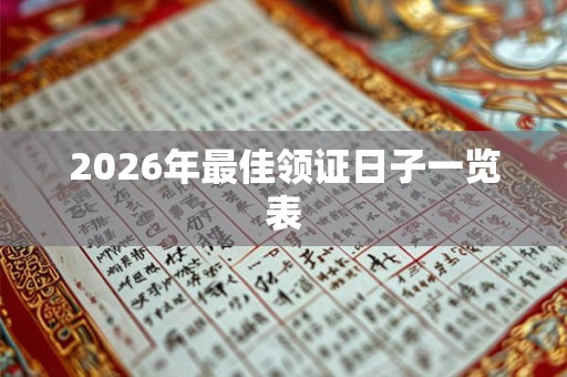 2026年最佳领证日子一览表 2026年最佳领证日子一览表