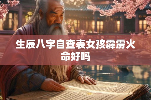 生辰八字自查表女孩霹雳火命好吗