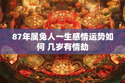 87年属兔人一生感情运势如何 几岁有情劫
