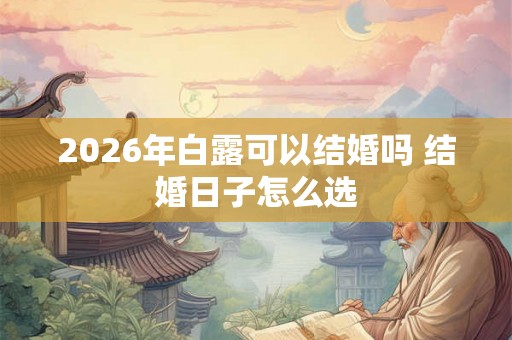 2026年白露可以结婚吗 结婚日子怎么选 2026年白露可以结婚吗 结婚日子怎么选