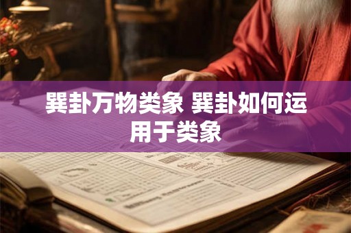 巽卦万物类象 巽卦如何运用于类象