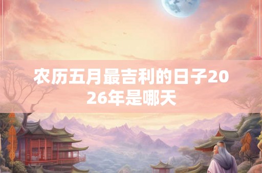 农历五月最吉利的日子2026年是哪天 农历五月最吉利的日子2026年是哪天