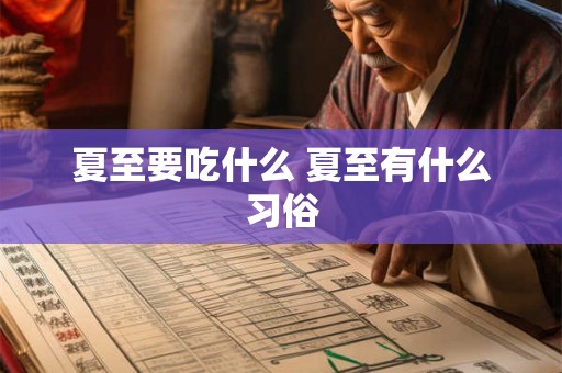 夏至要吃什么 夏至有什么习俗 夏至要吃什么 夏至有什么习俗