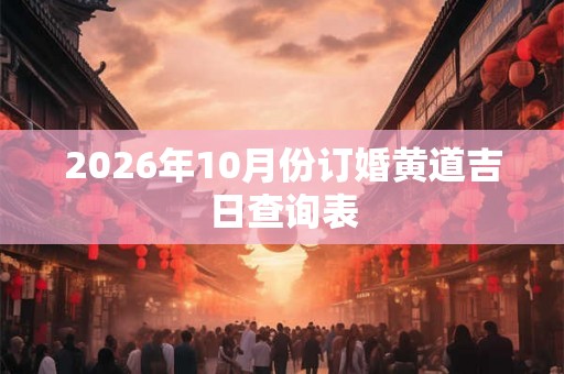 2026年10月份订婚黄道吉日查询表 2026年10月份订婚黄道吉日查询表