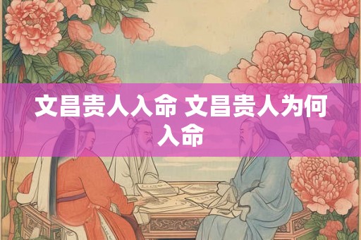 文昌贵人入命 文昌贵人为何入命 文昌贵人入命 文昌贵人为何入命