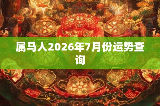 属马人2026年7月份运势查询 属马人2026年7月份运势查询