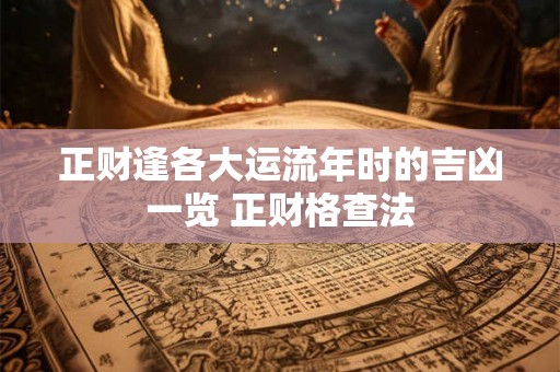 正财逢各大运流年时的吉凶一览 正财格查法 正财逢各大运流年时的吉凶一览 正财格查法