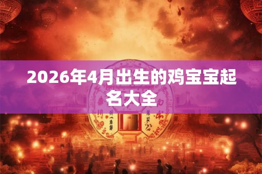 2026年4月出生的鸡宝宝起名大全 2026年4月出生的鸡宝宝起名大全