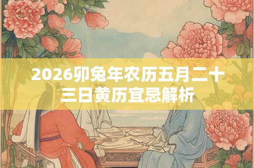 2026卯兔年农历五月二十三日黄历宜忌解析 2026卯兔年农历五月二十三日黄历宜忌解析