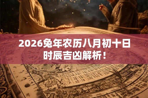 2026兔年农历八月初十日时辰吉凶解析！