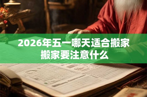 2026年五一哪天适合搬家 搬家要注意什么