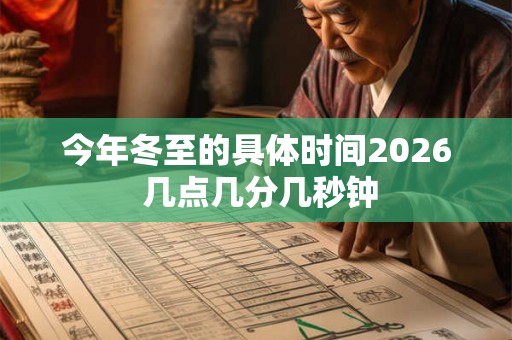 今年冬至的具体时间2026 几点几分几秒钟 今年冬至的具体时间2026 几点几分几秒钟