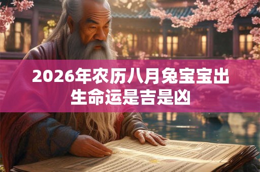 2026年农历八月兔宝宝出生命运是吉是凶