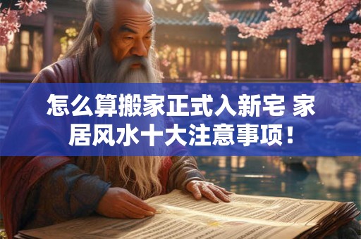 怎么算搬家正式入新宅 家居风水十大注意事项！