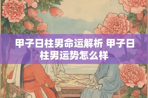 甲子日柱男命运解析 甲子日柱男运势怎么样 甲子日柱男命运解析 甲子日柱男运势怎么样