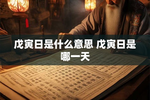 戊寅日是什么意思 戊寅日是哪一天