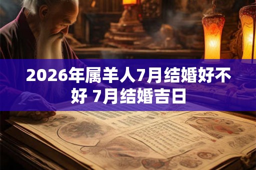 2026年属羊人7月结婚好不好 7月结婚吉日