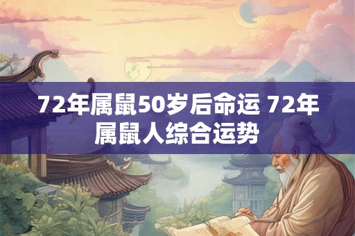 72年属鼠50岁后命运 72年属鼠人综合运势 72年属鼠50岁后命运 72年属鼠人综合运势