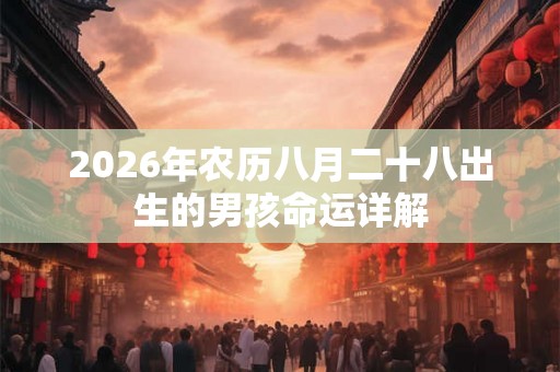 2026年农历八月二十八出生的男孩命运详解 2026年农历八月二十八出生的男孩命运详解