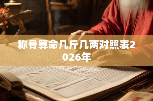 称骨算命几斤几两对照表2026年