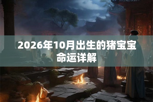 2026年10月出生的猪宝宝命运详解