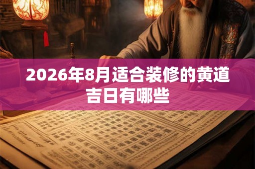 2026年8月适合装修的黄道吉日有哪些 2026年8月适合装修的黄道吉日有哪些