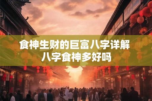 食神生财的巨富八字详解 八字食神多好吗 食神生财的巨富八字详解 八字食神多好吗