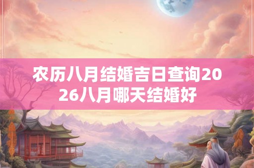农历八月结婚吉日查询2026八月哪天结婚好