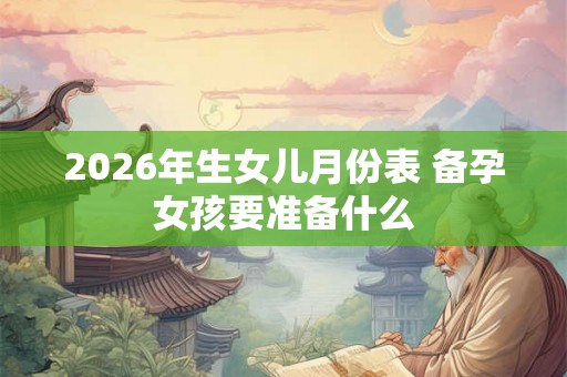 2026年生女儿月份表 备孕女孩要准备什么 2026年生女儿月份表 备孕女孩要准备什么