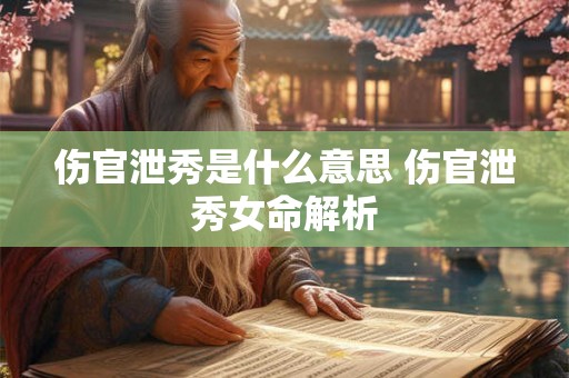 伤官泄秀是什么意思 伤官泄秀女命解析 伤官泄秀是什么意思 伤官泄秀女命解析