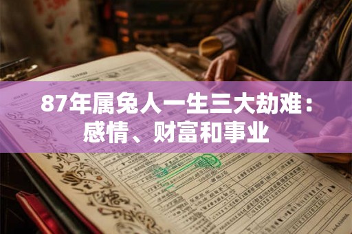 87年属兔人一生三大劫难：感情、财富和事业