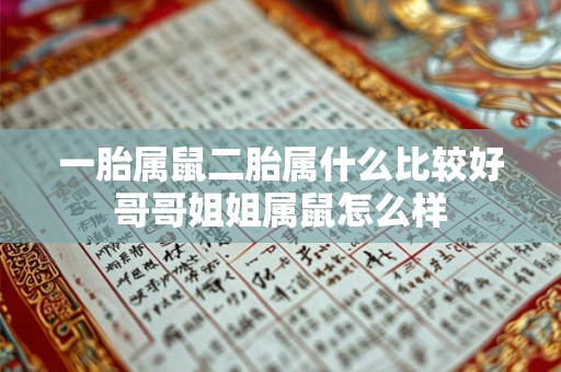 一胎属鼠二胎属什么比较好哥哥姐姐属鼠怎么样 一胎属鼠二胎属什么比较好哥哥姐姐属鼠怎么样