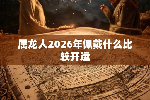 属龙人2026年佩戴什么比较开运 属龙人2026年佩戴什么比较开运