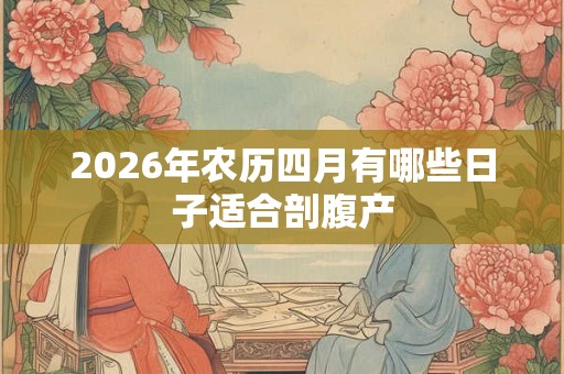 2026年农历四月有哪些日子适合剖腹产 2026年农历四月有哪些日子适合剖腹产