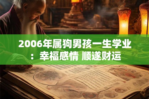 2006年属狗男孩一生学业:幸福感情 顺遂财运 2006年属狗男孩一生学业:幸福感情 顺遂财运