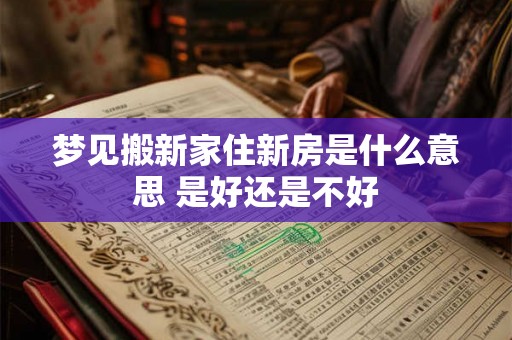 梦见搬新家住新房是什么意思 是好还是不好 梦见搬新家住新房是什么意思 是好还是不好
