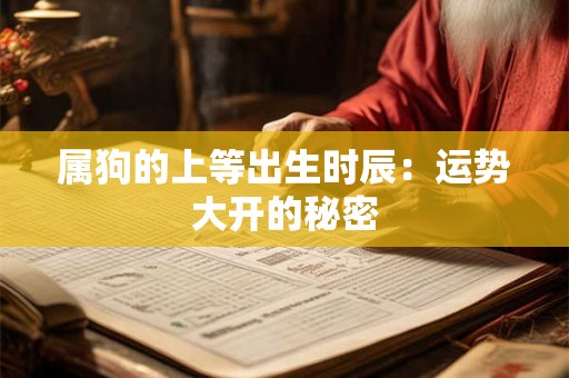 属狗的上等出生时辰:运势大开的秘密 属狗的上等出生时辰:运势大开的秘密