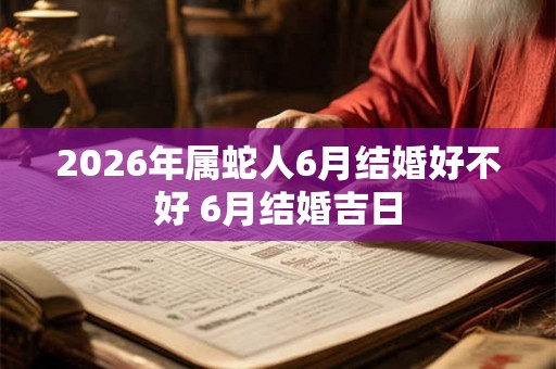 2026年属蛇人6月结婚好不好 6月结婚吉日 2026年属蛇人6月结婚好不好 6月结婚吉日