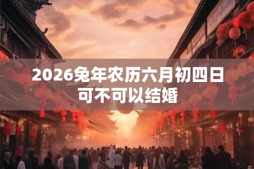 2026兔年农历六月初四日可不可以结婚 2026兔年农历六月初四日可不可以结婚