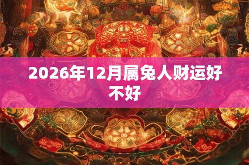 2026年12月属兔人财运好不好