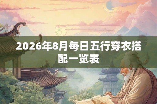 2026年8月每日五行穿衣搭配一览表 2026年8月每日五行穿衣搭配一览表