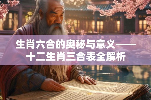 生肖六合的奥秘与意义——十二生肖三合表全解析 生肖六合的奥秘与意义——十二生肖三合表全解析