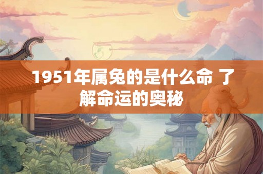 1951年属兔的是什么命 了解命运的奥秘 1951年属兔的是什么命 了解命运的奥秘