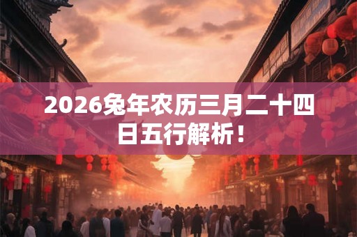 2026兔年农历三月二十四日五行解析！