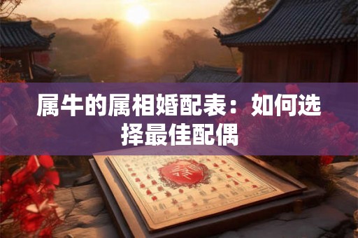 属牛的属相婚配表:如何选择最佳配偶 属牛的属相婚配表:如何选择最佳配偶