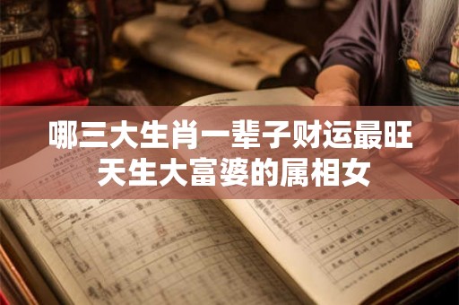 哪三大生肖一辈子财运最旺 天生大富婆的属相女