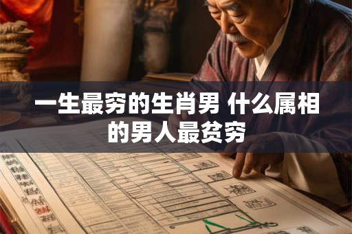 一生最穷的生肖男 什么属相的男人最贫穷 一生最穷的生肖男 什么属相的男人最贫穷